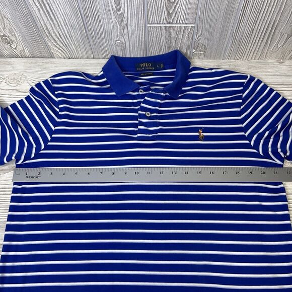 Polo Ralph Lauren Short Sleeve Polo Shirt Men's Size L Pima Soft Touch Blue - Picture 11 of 13